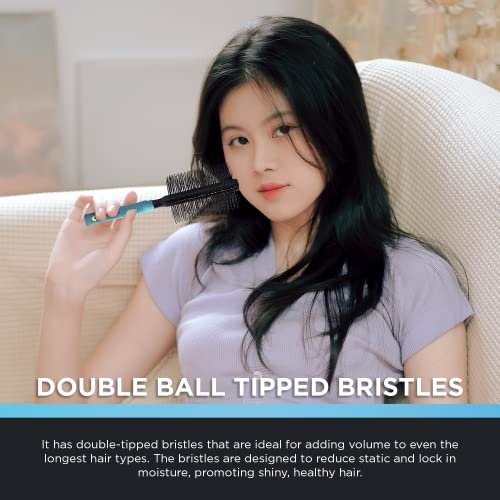 Spornette Double Stranded XL Round Brush – 2.75" Nylon Bristle Brush for Straightening, Anti-Frizz, Detangling & Volumizing – Ideal for Wavy, Curly, Medium & Long Hair Avelisse