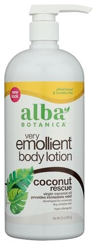 Alba Botanica Very Emollient Body Lotion, Coconut Rescue, 32 oz - Intense Moisturizer for Dry Skin - görsel 2