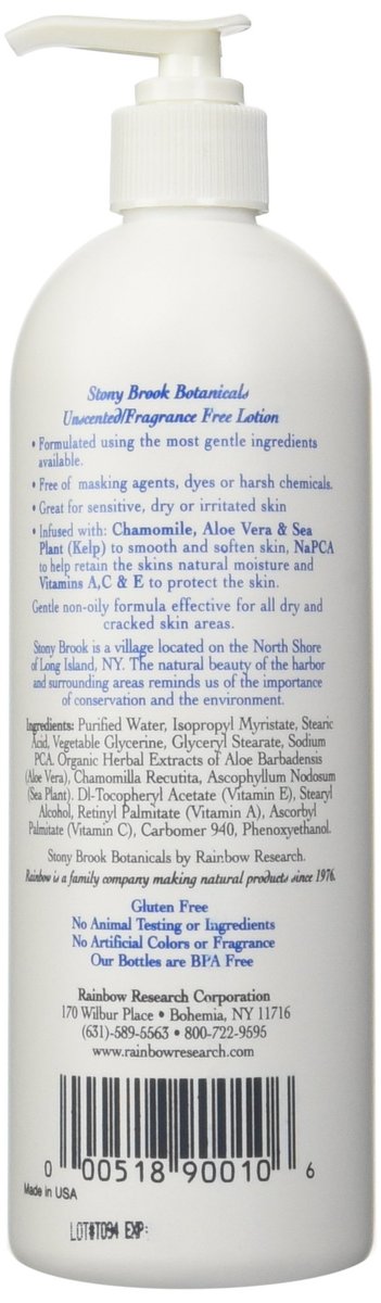 Stony Brook Unscented Body Lotion - 16 oz | Hypoallergenic Daily Moisturizer for Sensitive Skin Avelisse