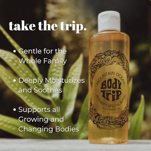 Mountain Ocean The Original Body Trip Mother's Special Blend Body Toning Oil - Deep Hydration, Helps Stretch Marks, with Almond & Coconut Oil, Cocoa Butter & Vitamin E, 8 oz Avelisse