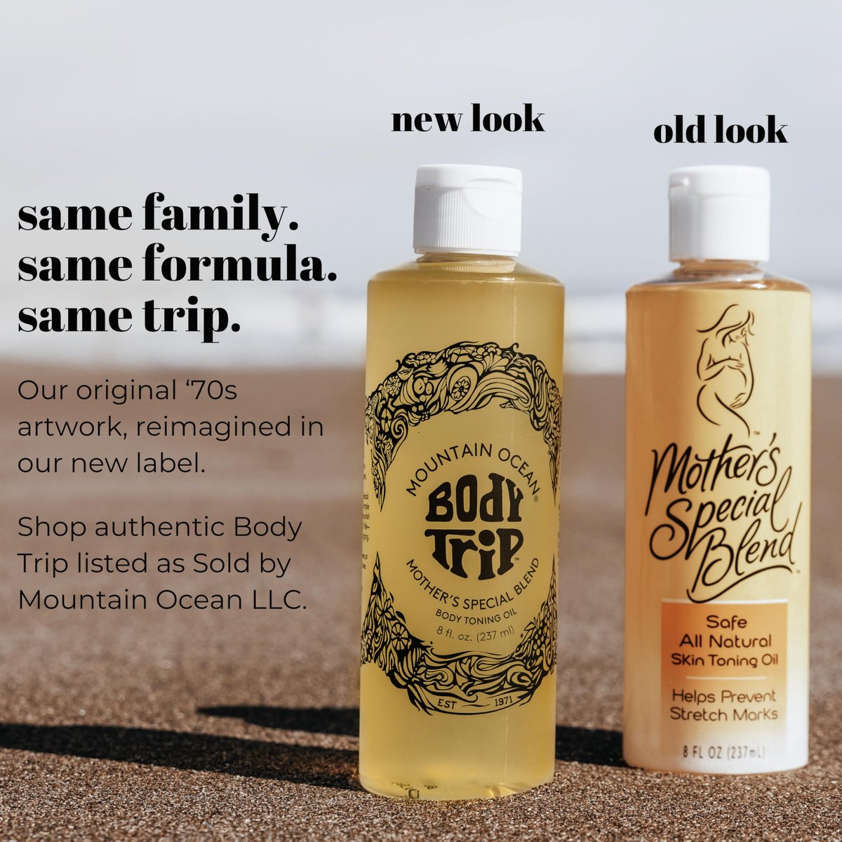 Mountain Ocean The Original Body Trip Mother's Special Blend Body Toning Oil - Deep Hydration, Helps Stretch Marks, with Almond & Coconut Oil, Cocoa Butter & Vitamin E, 8 oz Avelisse
