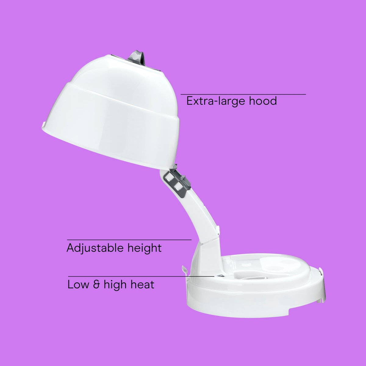 Conair Pro Style Bonnet Hair Dryer – 1875W Ionic Hair Dryer with Extra-Large Hood, Adjustable Height, 2 Heat Settings, White Avelisse