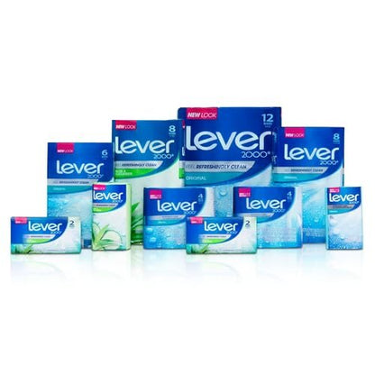 Lever 2000 Refreshing Body Soap and Facial Cleanser With Aloe & Cucumber, 3.75 Ounce (Pack of 8)