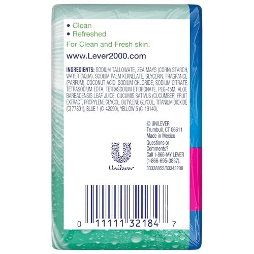 Lever 2000 Refreshing Body Soap and Facial Cleanser With Aloe & Cucumber, 3.75 Ounce (Pack of 8) - görsel 6