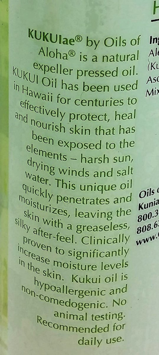 Oils of Aloha Hawaii Kukui Oil, No Fragrance, 4 Fl Oz - Pure Natural Moisturizer Avelisse