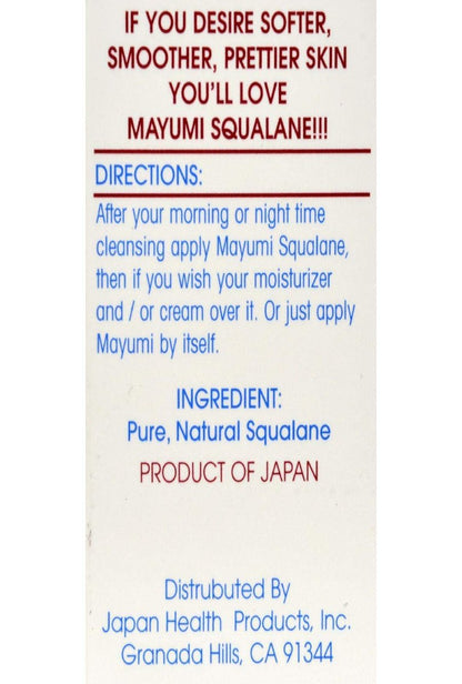 Mayumi Squalane Skin Oil - 2.17 fl oz - Pure Hydrating Facial Oil for All Skin Types Avelisse