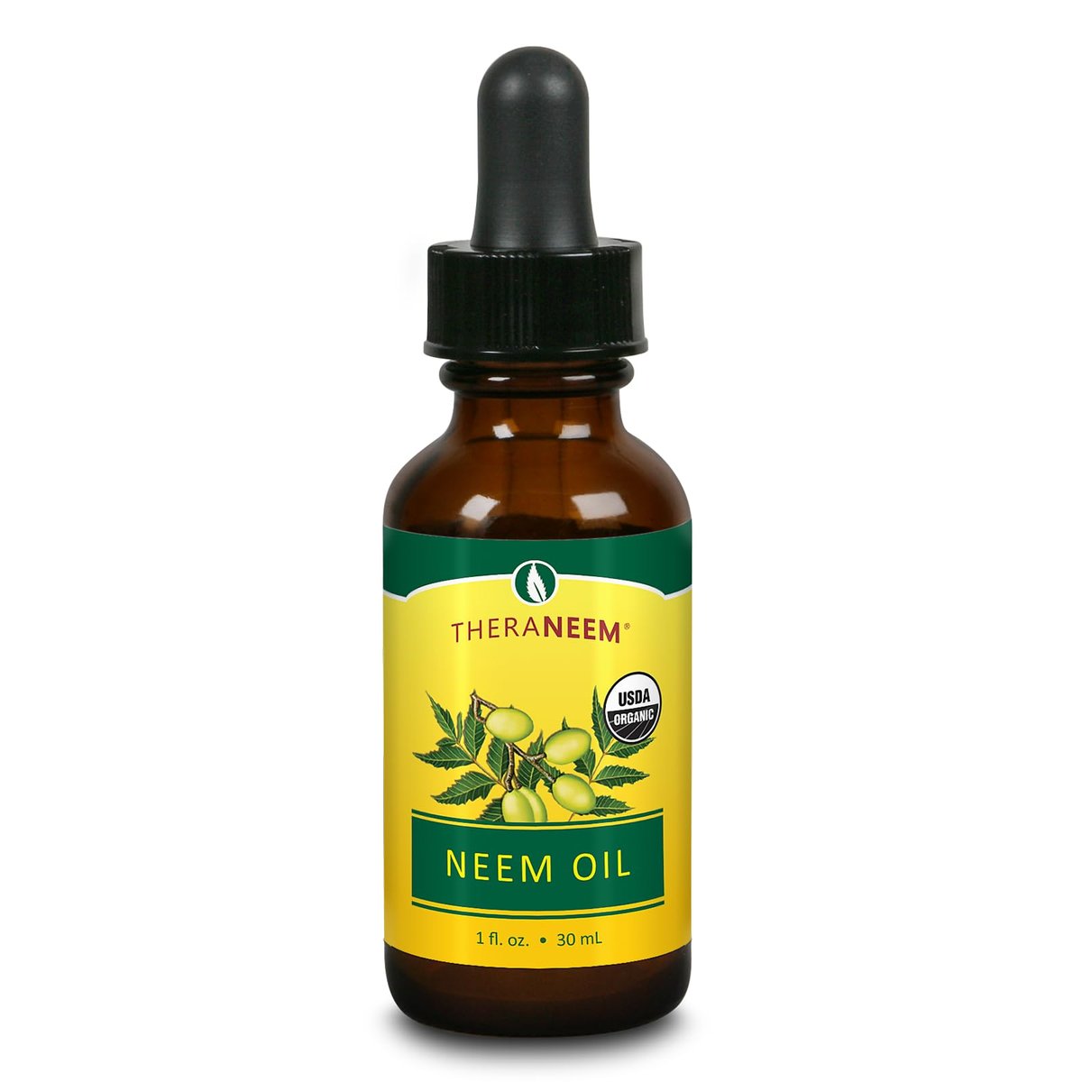 TheraNeem Organic Neem Oil - 100% Pure Cold Pressed Neem Seed Oil for Skin, Hair, Nails & More - USDA Certified Organic - 1 fl oz Avelisse