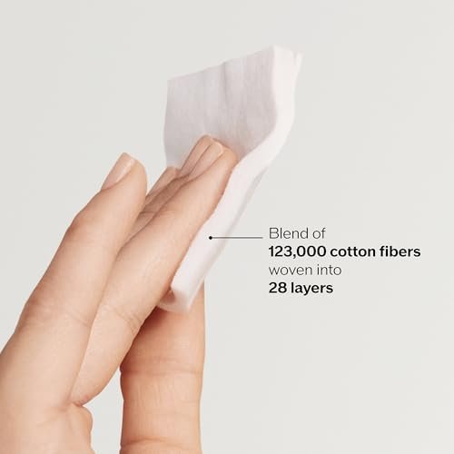 Shiseido Facial Cotton Pads - 165 Soft, 100% Natural Cotton Squares for Skincare Application & Makeup Removal Avelisse