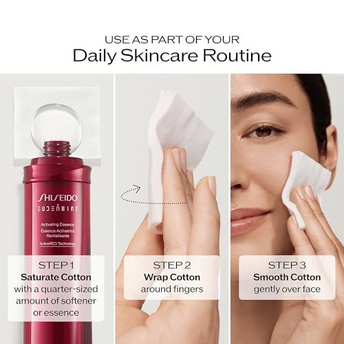 Shiseido Facial Cotton Pads - 165 Soft, 100% Natural Cotton Squares for Skincare Application & Makeup Removal Avelisse