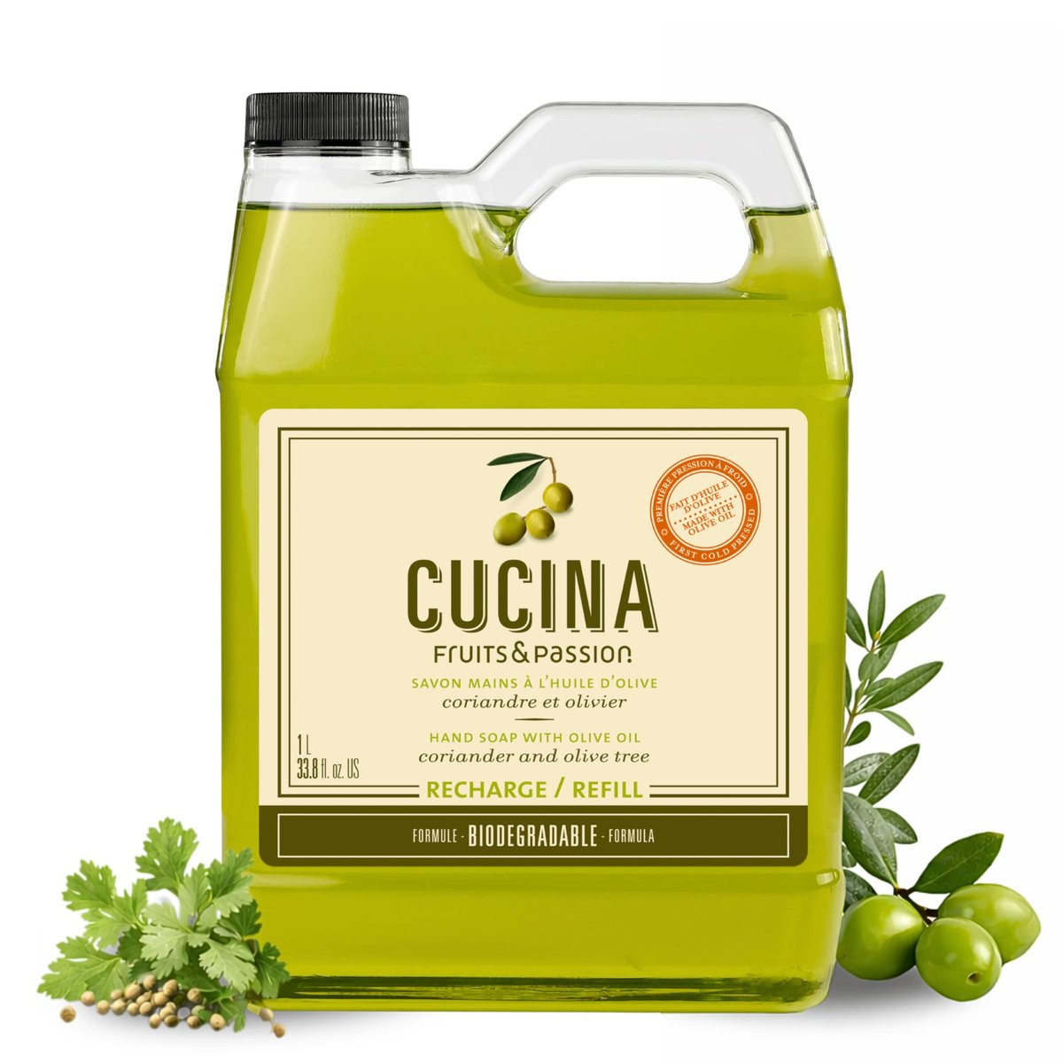 Cucina Coriander and Olive Tree 33.8 oz Purifying Hand Wash Refill Avelisse