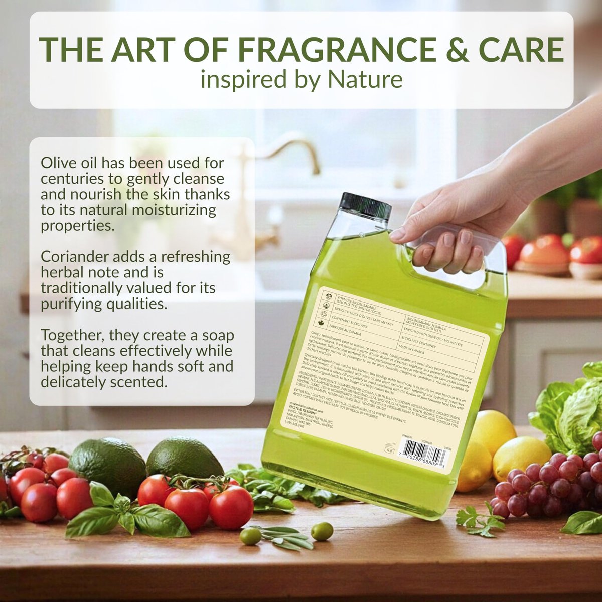 Cucina Coriander and Olive Tree 33.8 oz Purifying Hand Wash Refill Avelisse