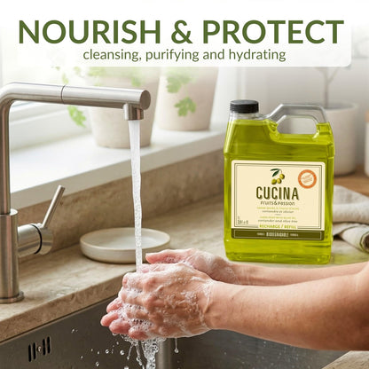 Cucina Coriander and Olive Tree 33.8 oz Purifying Hand Wash Refill Avelisse