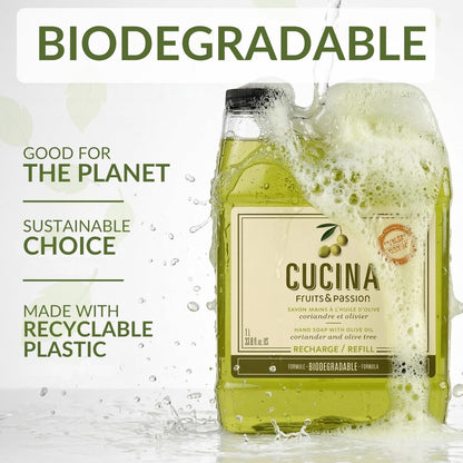 Cucina Coriander and Olive Tree 33.8 oz Purifying Hand Wash Refill Avelisse
