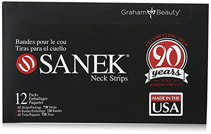 Graham Medical Sanek Display Neck Strips - 60 Count (Pack of 12) - Black Polyester Beauty Strips