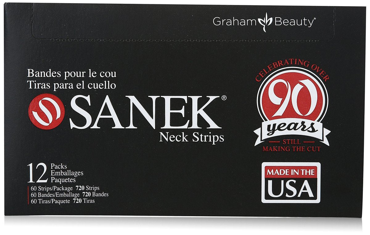 Graham Medical Sanek Display Neck Strips - 60 Count (Pack of 12) - Black Polyester Beauty Strips - görsel 1