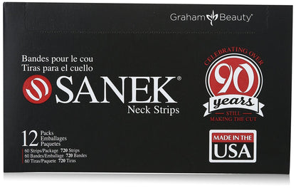 Graham Medical Sanek Display Neck Strips - 60 Count (Pack of 12) - Black Polyester Beauty Strips