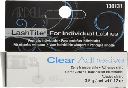 Ardell Lashtite Adhesive Bottle, Clear, 0.12 oz – Long-Lasting False Eyelash Glue with Silicone Formula