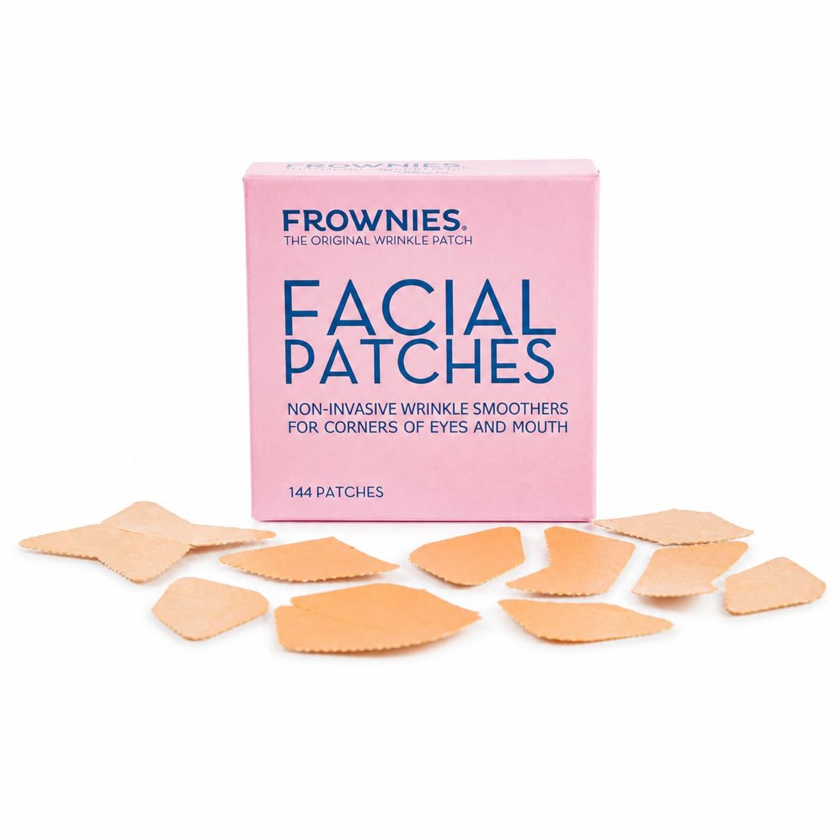 Frownies Facial Patches for Wrinkles - Hypoallergenic Anti-Wrinkle Face Tape for Crow's Feet & Smile Lines - Overnight Wrinkle Patches, 144 Count Avelisse