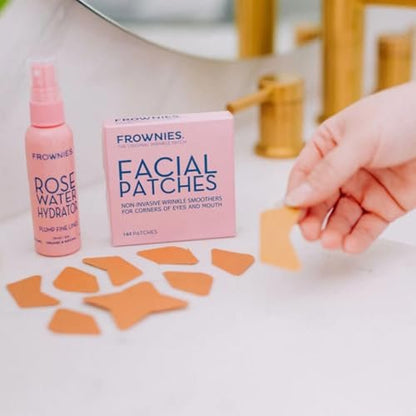 Frownies Facial Patches for Wrinkles - Hypoallergenic Anti-Wrinkle Face Tape for Crow's Feet & Smile Lines - Overnight Wrinkle Patches, 144 Count Avelisse
