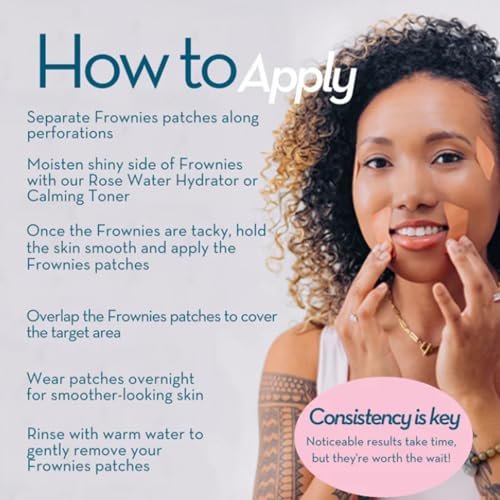 Frownies Facial Patches for Wrinkles - Hypoallergenic Anti-Wrinkle Face Tape for Crow's Feet & Smile Lines - Overnight Wrinkle Patches, 144 Count Avelisse