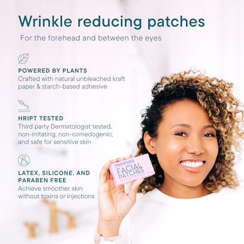 Frownies Forehead & Between Eyes Wrinkle Patches - Hypoallergenic Facial Patches for Smoothing Forehead Wrinkles & Eleven Lines - Overnight Use, 144 Count Avelisse