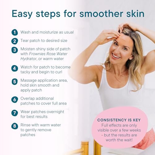 Frownies Forehead & Between Eyes Wrinkle Patches - Hypoallergenic Facial Patches for Smoothing Forehead Wrinkles & Eleven Lines - Overnight Use, 144 Count Avelisse