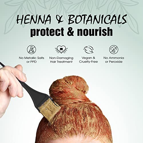 Light Mountain Henna Hair Color & Conditioner – Red (Auburn) 4 oz – Chemical-Free, Organic Henna Leaf Powder & Botanicals Avelisse