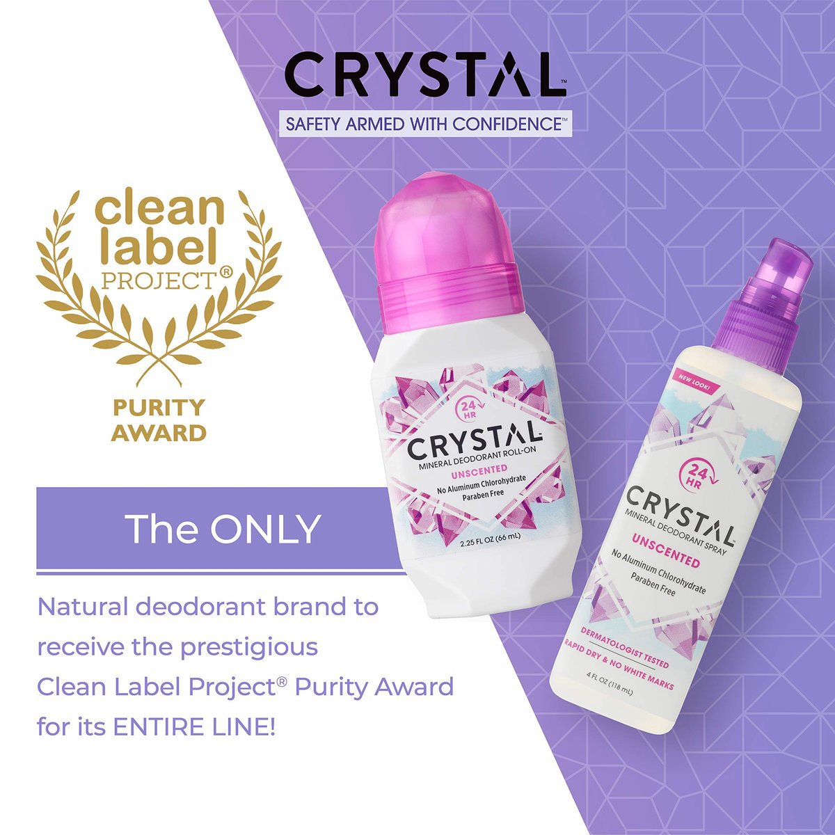 Crystal Essence Mineral Roll-On Deodorant Unscented 3-Pack - Natural Vegan Deodorant for Women and Men, 2.25 fl oz Each - görsel 5