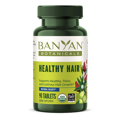 Banyan Botanicals Organic Healthy Hair Supplement – Bhringaraj, Amla & Brahmi for Thickness, Shine & Scalp Health – 90 Tablets Avelisse