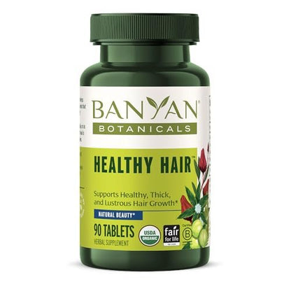 Banyan Botanicals Organic Healthy Hair Supplement – Bhringaraj, Amla & Brahmi for Thickness, Shine & Scalp Health – 90 Tablets Avelisse