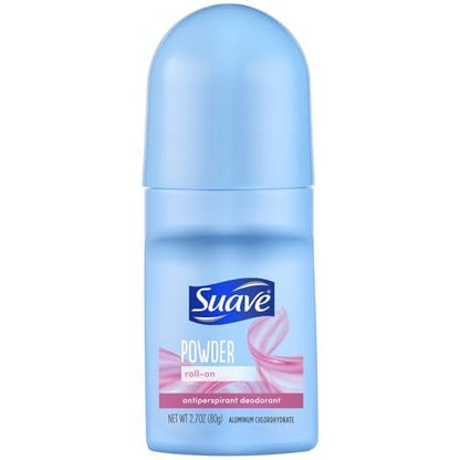 Suave Roll-On Deodorant for Women, Powder Fresh Scent – Antiperspirant Deodorant with 24H Sweat & Odor Protection, 2.7 Oz