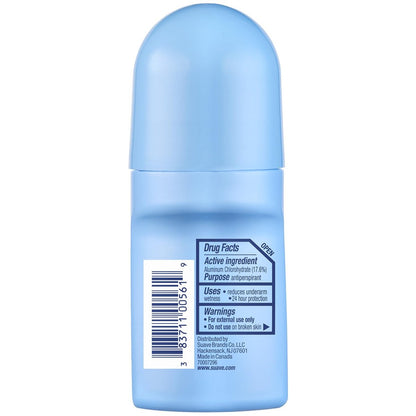 Suave Roll-On Deodorant for Women, Powder Fresh Scent – Antiperspirant Deodorant with 24H Sweat & Odor Protection, 2.7 Oz