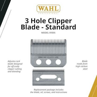 Wahl Professional 3-Hole Standard Clipper Blade, 1mm-3mm, Adjusto-Lock Replacement for Designer, Senior, Pilot, Nugget, Sterling 1 Plus, and Sterling 4 Clippers (Silver, 2 Piece Set) Avelisse