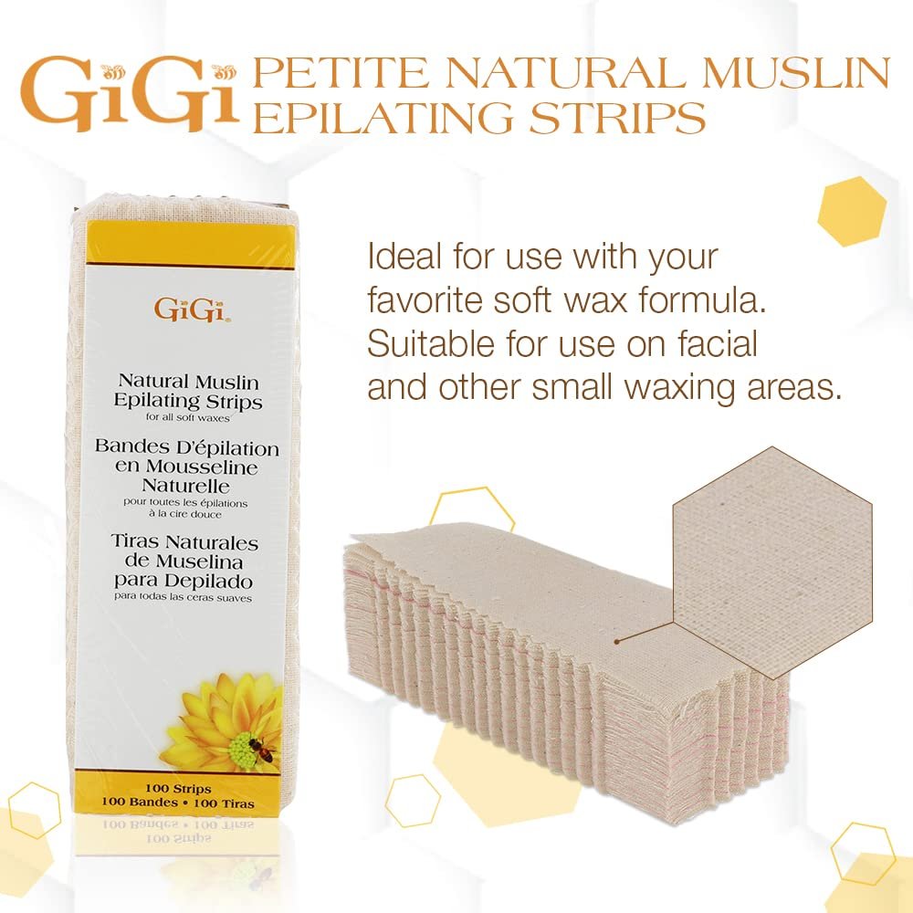 GiGi Waxing Strips for Hair Removal - Small Natural Muslin, 100 Epilating Strips - görsel 4