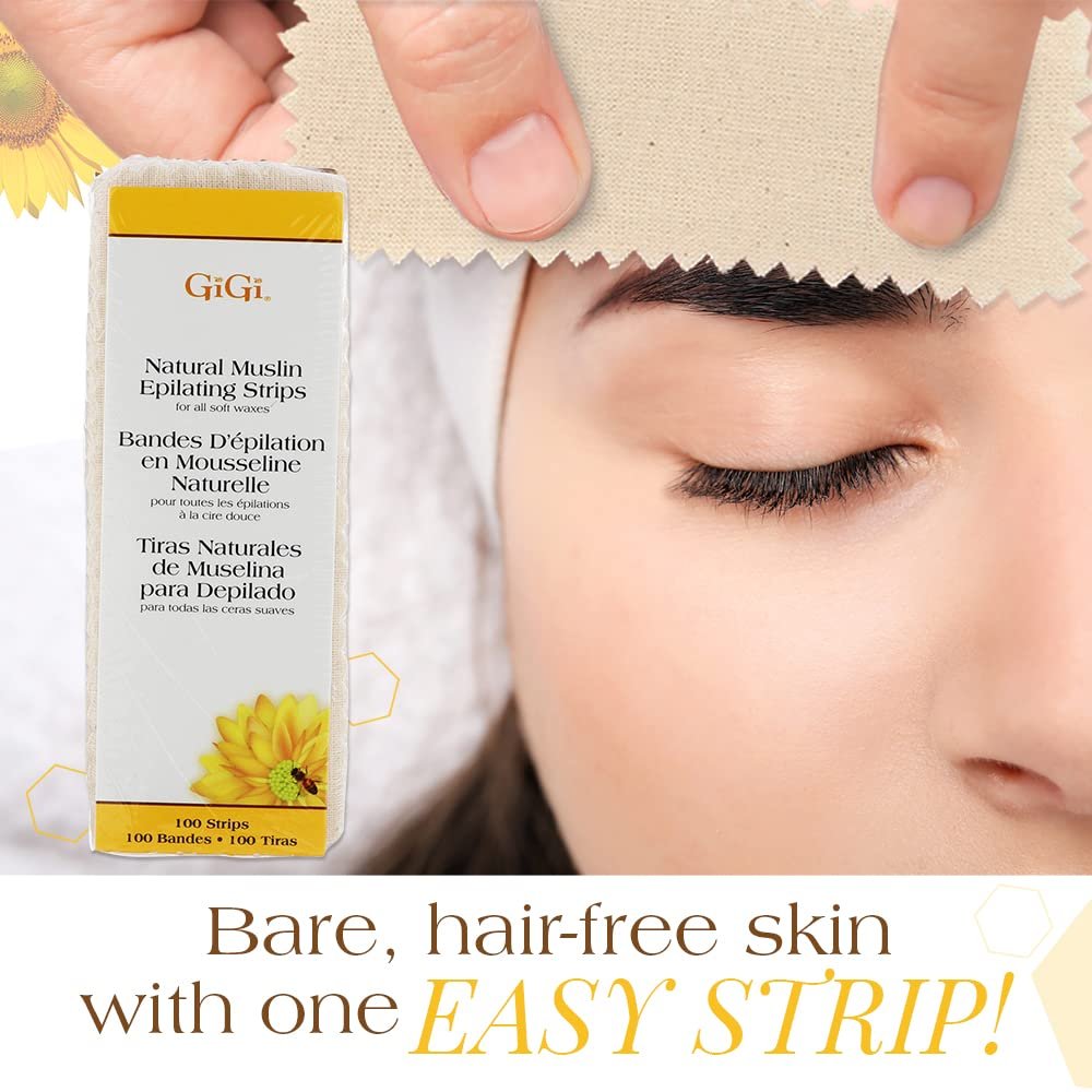GiGi Waxing Strips for Hair Removal - Small Natural Muslin, 100 Epilating Strips - görsel 6