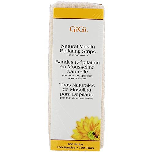 GiGi Waxing Strips for Hair Removal - Small Natural Muslin, 100 Epilating Strips - görsel 1