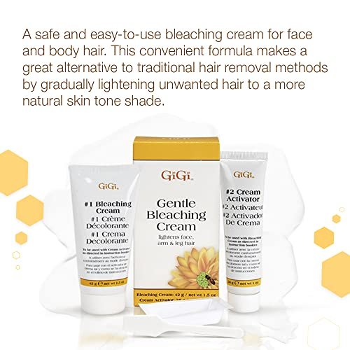 GiGi Gentle Bleaching Cream for Hair – Safe Facial & Body Hair Bleach, 1 oz Avelisse