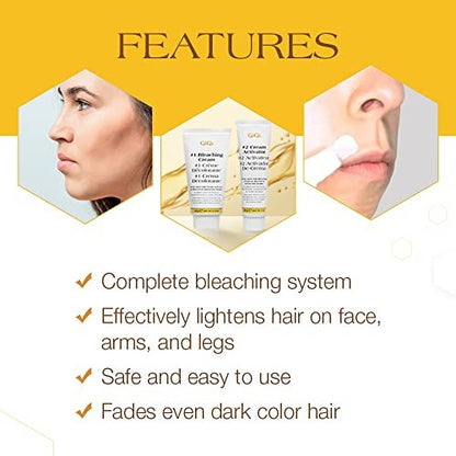 GiGi Gentle Bleaching Cream for Hair – Safe Facial & Body Hair Bleach, 1 oz Avelisse