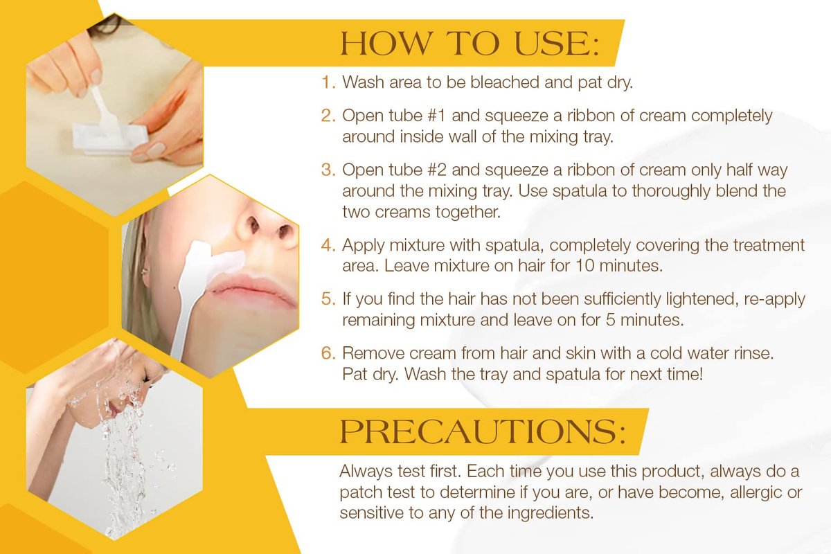 GiGi Gentle Bleaching Cream for Hair – Safe Facial & Body Hair Bleach, 1 oz Avelisse