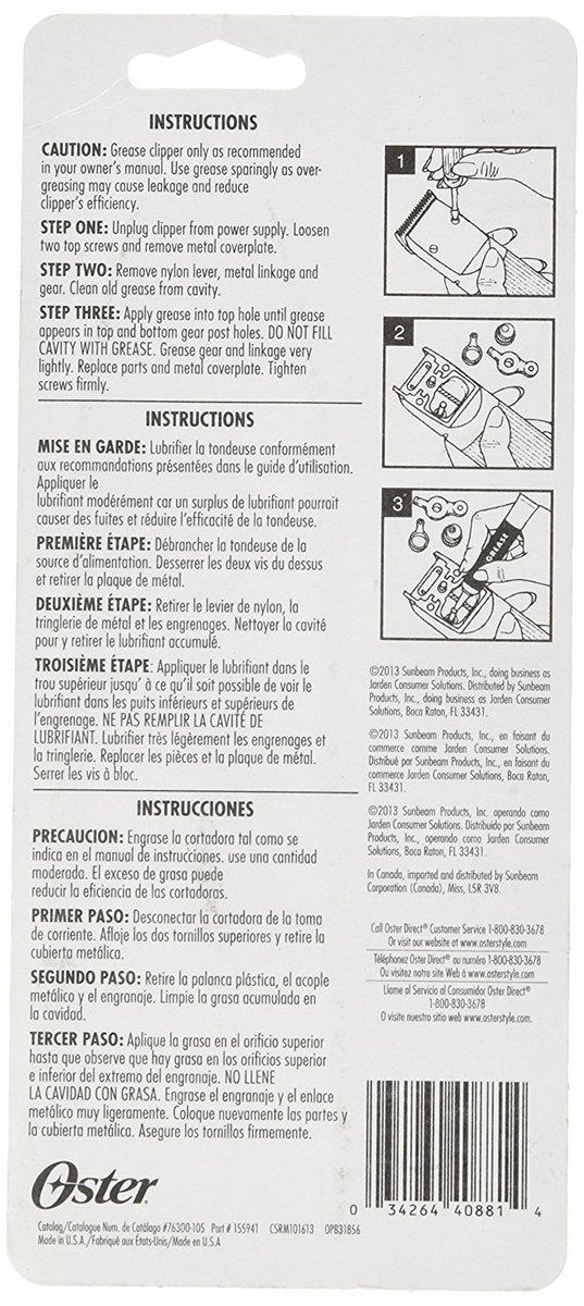 Oster Gear Lube Premium Clipper Grease – 1.25 oz (076300-105-000) - görsel 7