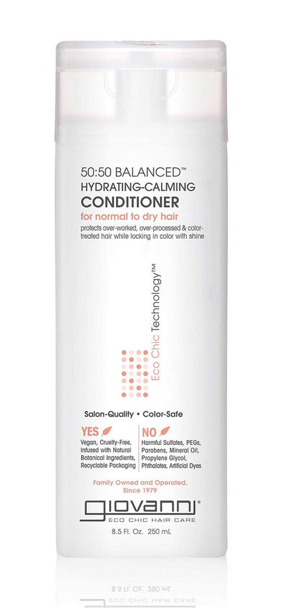 GIOVANNI Eco Chic 50:50 Balanced Hydrating Calming Conditioner - pH Balanced for Over-Processed Hair, Sulfate-Free, Paraben-Free, Color Safe - 8.5 oz Avelisse