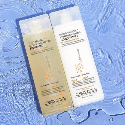 GIOVANNI Eco Chic 50:50 Balanced Hydrating Calming Conditioner - pH Balanced for Over-Processed Hair, Sulfate-Free, Paraben-Free, Color Safe - 8.5 oz Avelisse