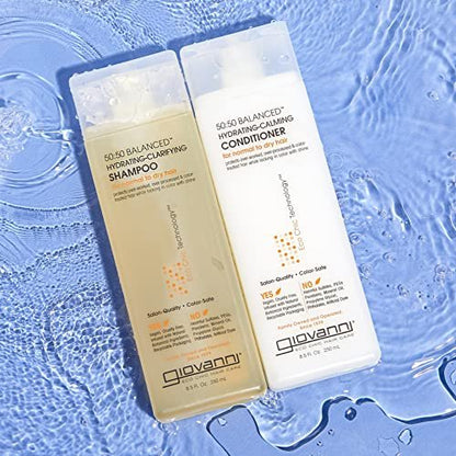 GIOVANNI Eco Chic 50:50 Balanced Hydrating Calming Conditioner - pH Balanced for Over-Processed Hair, Sulfate-Free, Paraben-Free, Color Safe - 8.5 oz Avelisse