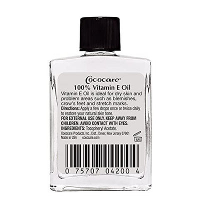 COCOCARE 100% Pure Vitamin E Oil - Moisturizing & Nourishing Skin and Hair Oil, 1 Fl Oz