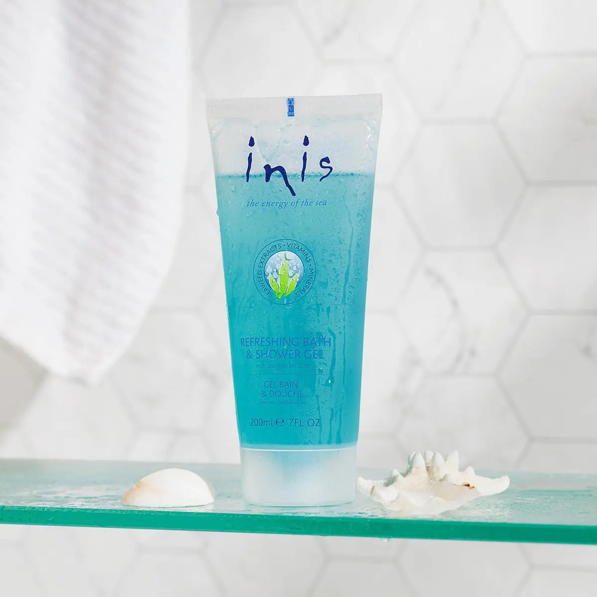 Inis the Energy of the Sea Refreshing Bath and Shower Gel - Sulfate Free Body Wash for Women and Men - Ocean Fresh Fragrance - 7 Fl Oz Avelisse