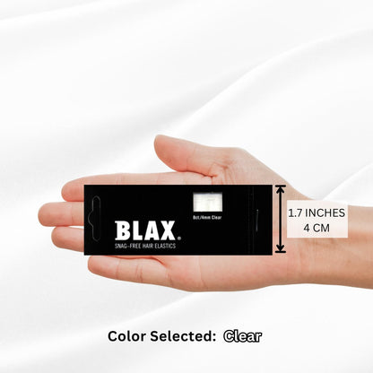 Blax Clear Hair Elastics – Snag-Free Transparent Hair Ties, No-Damage Rubber Bands, 4mm, 8 Count