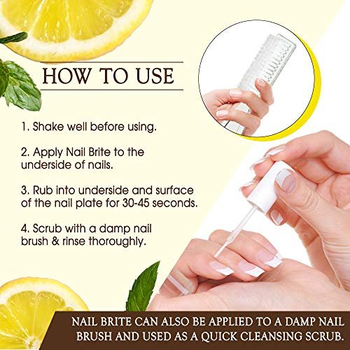 Gena Nail Brite Whitening Scrub with Brush – 4 oz Nail Cleanser & Brightener - görsel 10