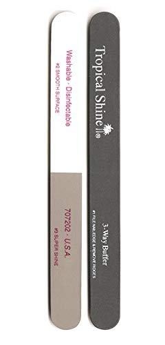 Tropical Shine Large 3-Way Buffer (Fine-Smooth-Shine) - Emery Nail Buffer for Natural Nails, 7.5 Inch, Multicolor - görsel 2