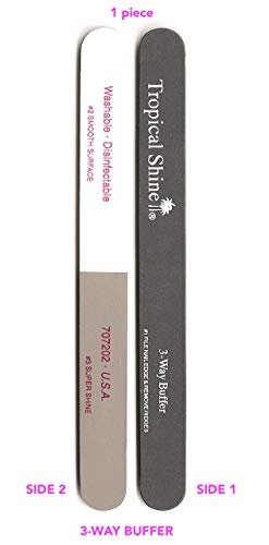 Tropical Shine Large 3-Way Buffer (Fine-Smooth-Shine) - Emery Nail Buffer for Natural Nails, 7.5 Inch, Multicolor - görsel 4