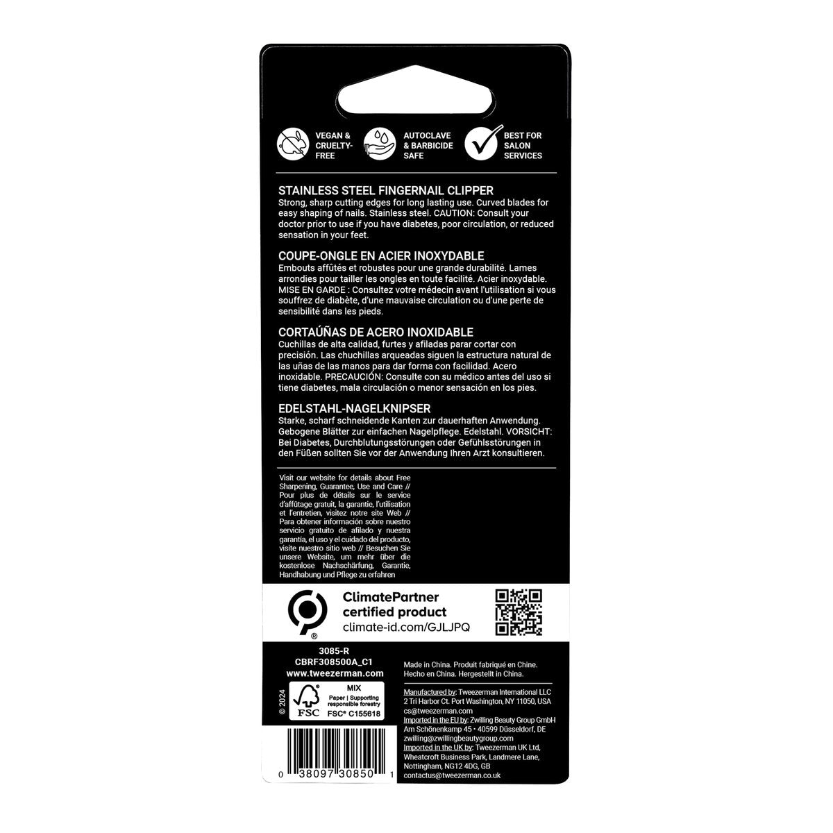 Tweezerman Stainless Steel Fingernail Clipper – Precision Nail Care - görsel 9